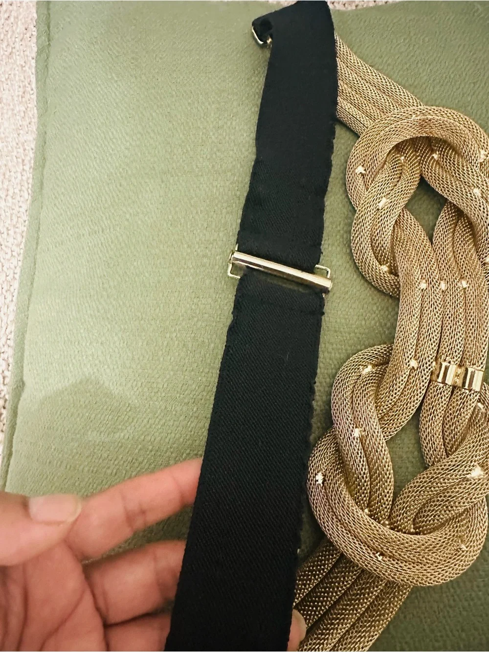 Gold Knot Braided Elastic Waist Belt - Women Accessories